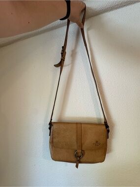 Wild West Willow Tan Leather Messenger Crossbody Bag